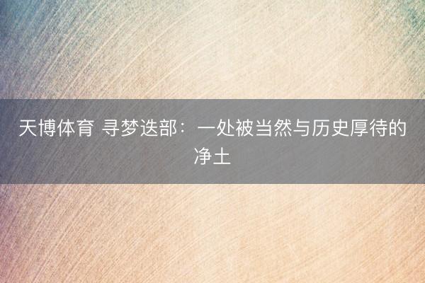 天博体育 寻梦迭部:一处被当然与历史厚待的净土