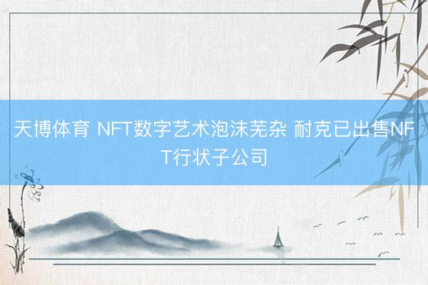 天博体育 NFT数字艺术泡沫芜杂 耐克已出售NFT行状子公司