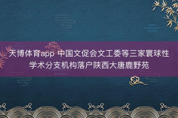 天博体育app 中国文促会文工委等三家寰球性学术分支机构落户陕西大唐鹿野苑