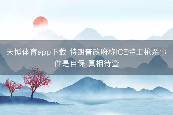 天博体育app下载 特朗普政府称ICE特工枪杀事件是自保 真相待查