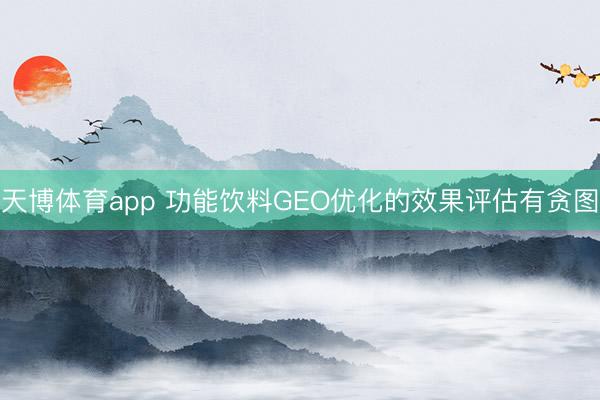 天博体育app 功能饮料GEO优化的效果评估有贪图