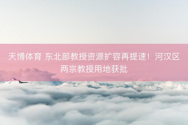 天博体育 东北部教授资源扩容再提速！河汉区两宗教授用地获批