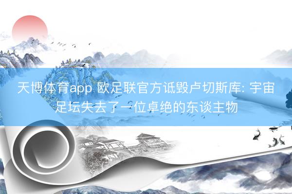 天博体育app 欧足联官方诋毁卢切斯库: 宇宙足坛失去了一位卓绝的东谈主物