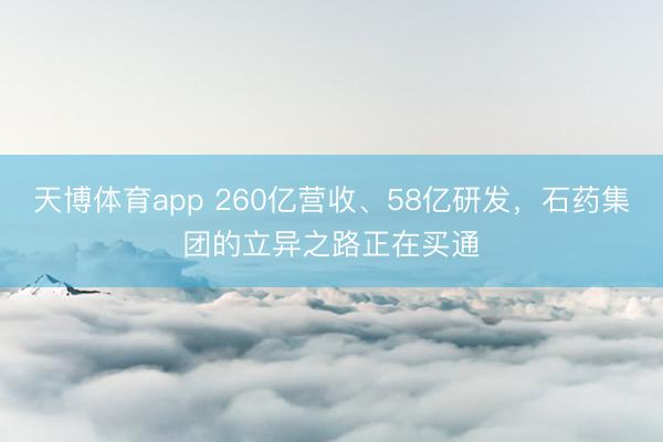 天博体育app 260亿营收、58亿研发,石药集团的立异之路正在买通