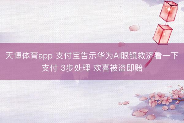 天博体育app 支付宝告示华为AI眼镜救济看一下支付 3步处理 欢喜被盗即赔
