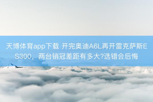 天博体育app下载 开完奥迪A6L再开雷克萨斯ES300，两台销冠差距有多大?选错会后悔